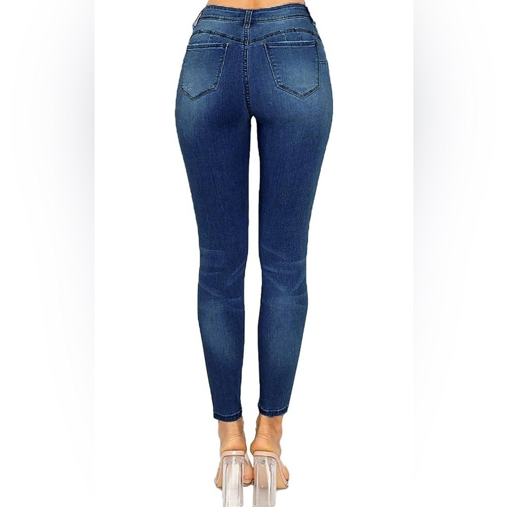 Wax Jean Women's Skinny Jeans in Deep Blue - Picture 2 of 11